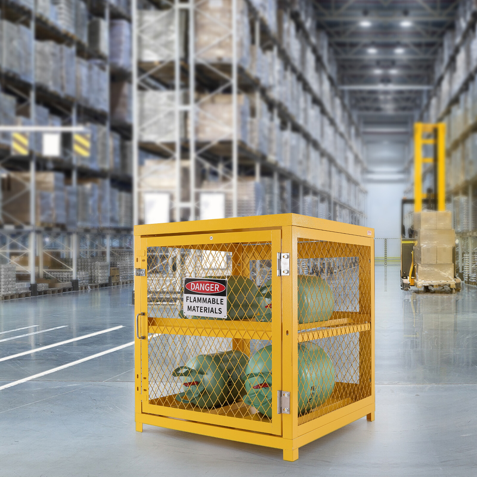 VEVOR Horizontal Cylinder Storage Cabinet 4x33lb Capacity Propane Storage Cage