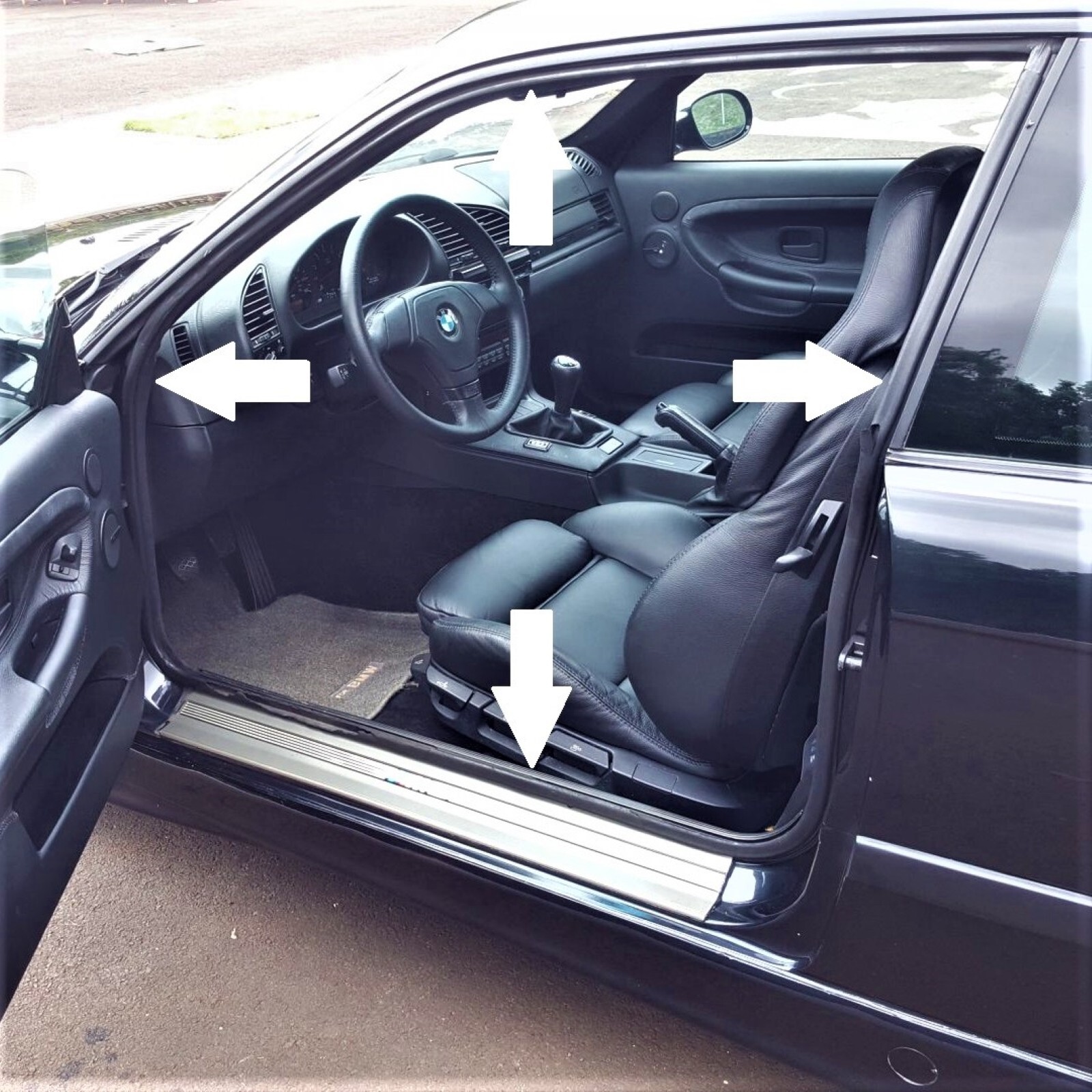 BMW E36 Coupe 4 Pieces Seal Kit for Door Seals + Sunroof Seal + Trunk Lid Seal