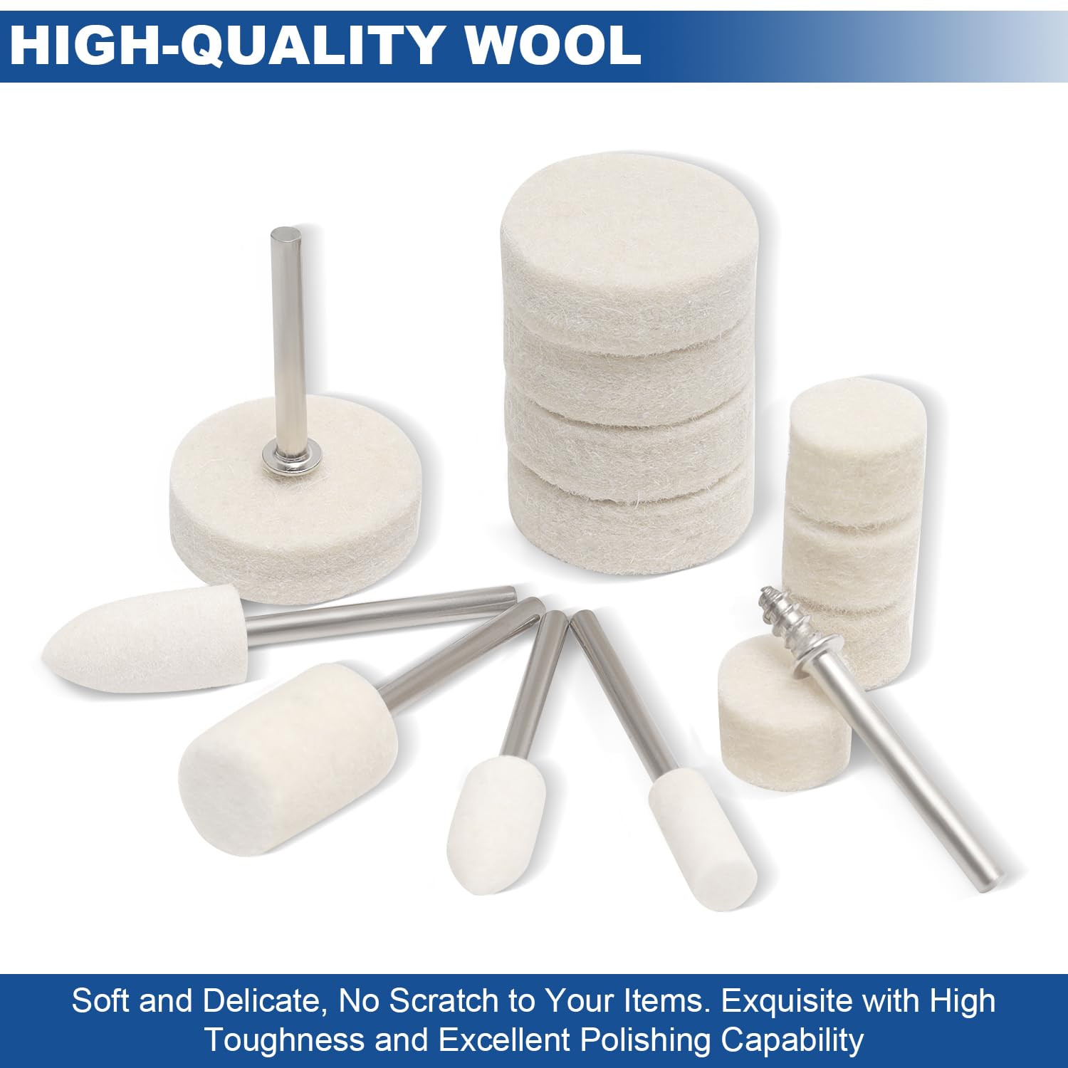 115PCS Polishing Buffing Wheels for Dremel Tool Accessories, 1/8" Shank Polishin