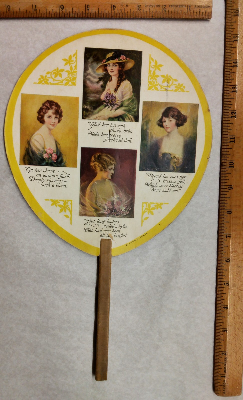 c1926 The Baltimore County Bank advertising hand fan, used