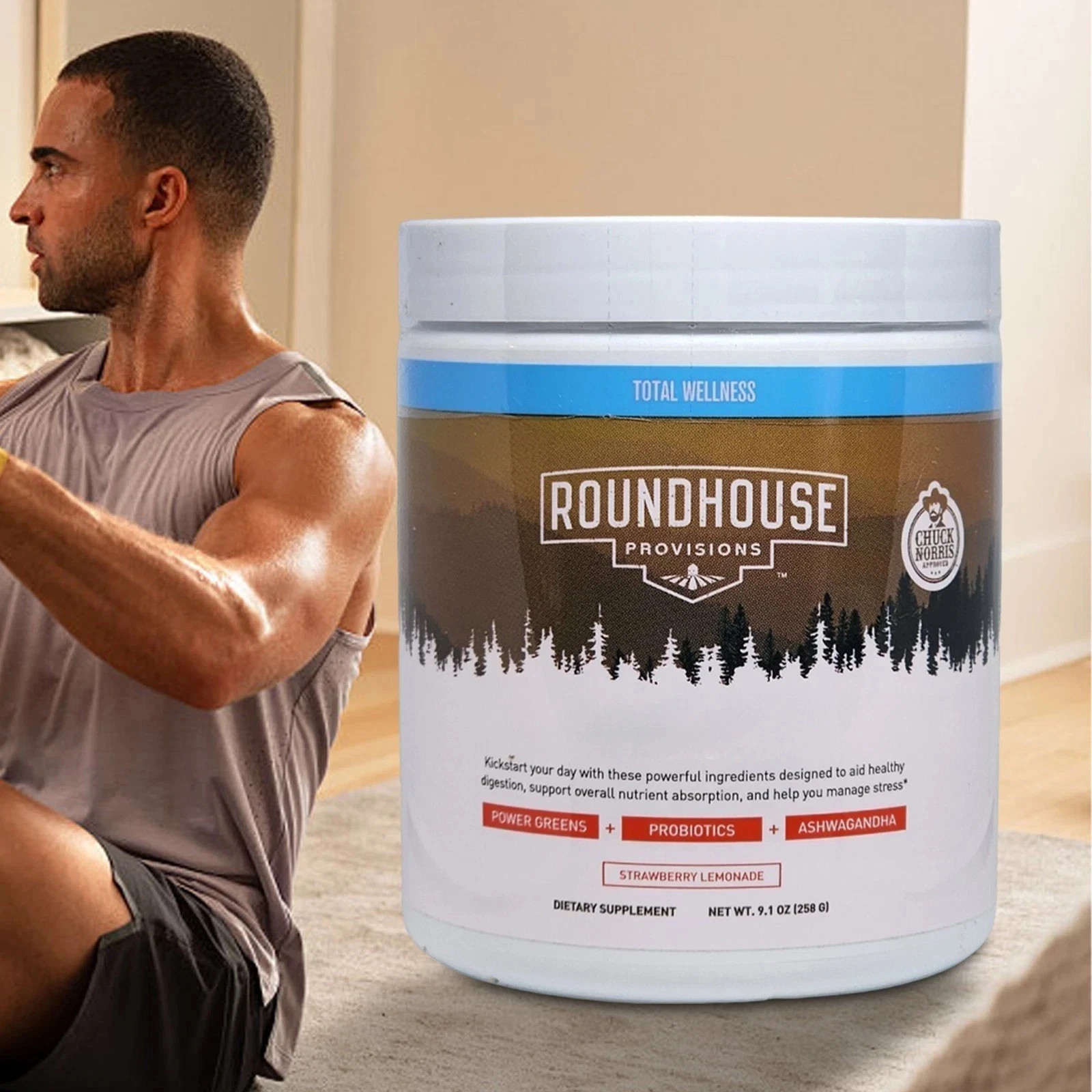 Morning-Kick Greens Superfood Powder by Chuck Norris-With Ashwagandha NEW STOCK