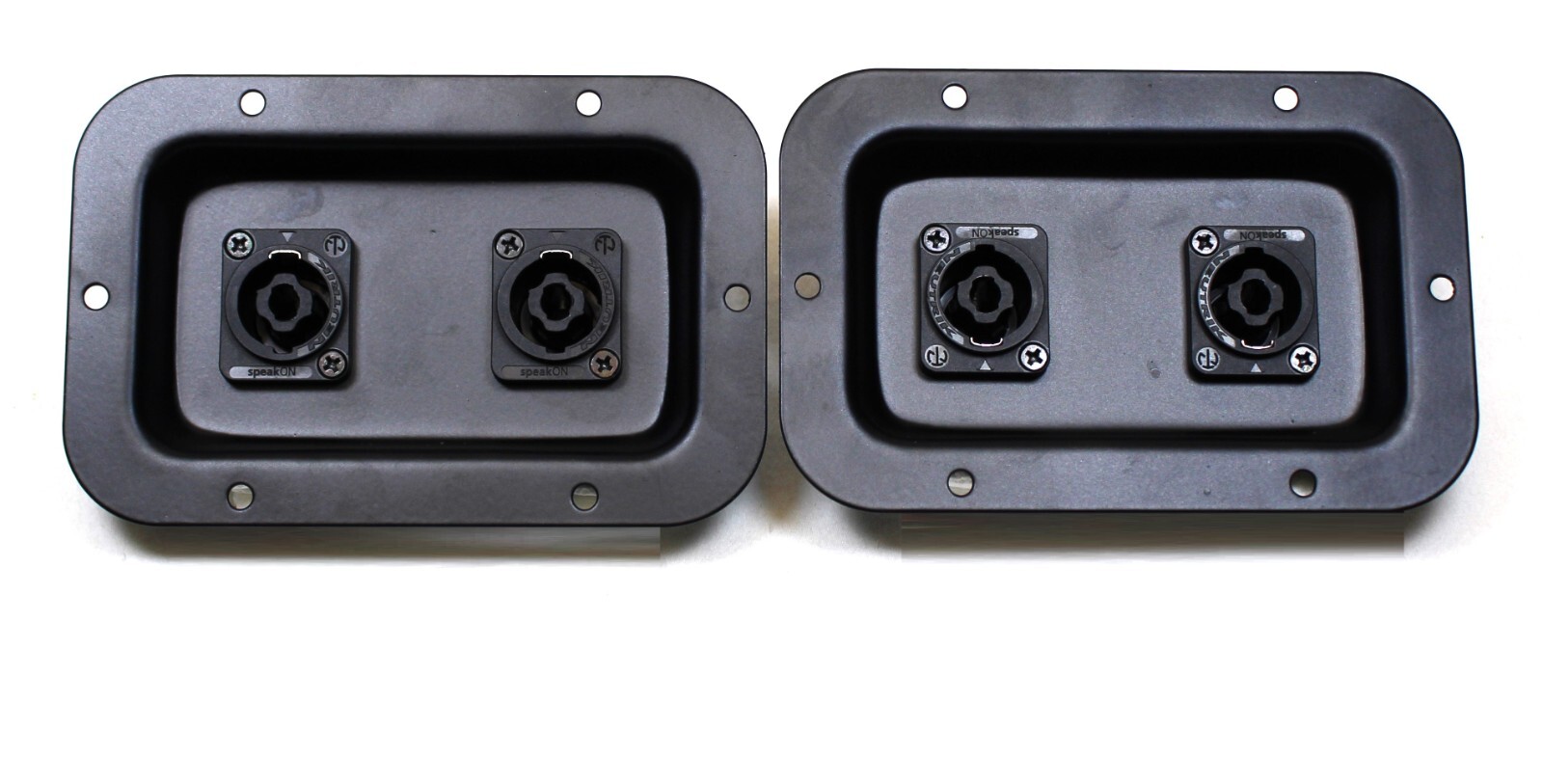 (2) Two METAL Jack Plates w/ Genuine Neutrik NL4MPXX Dual SpeakON for Speakers