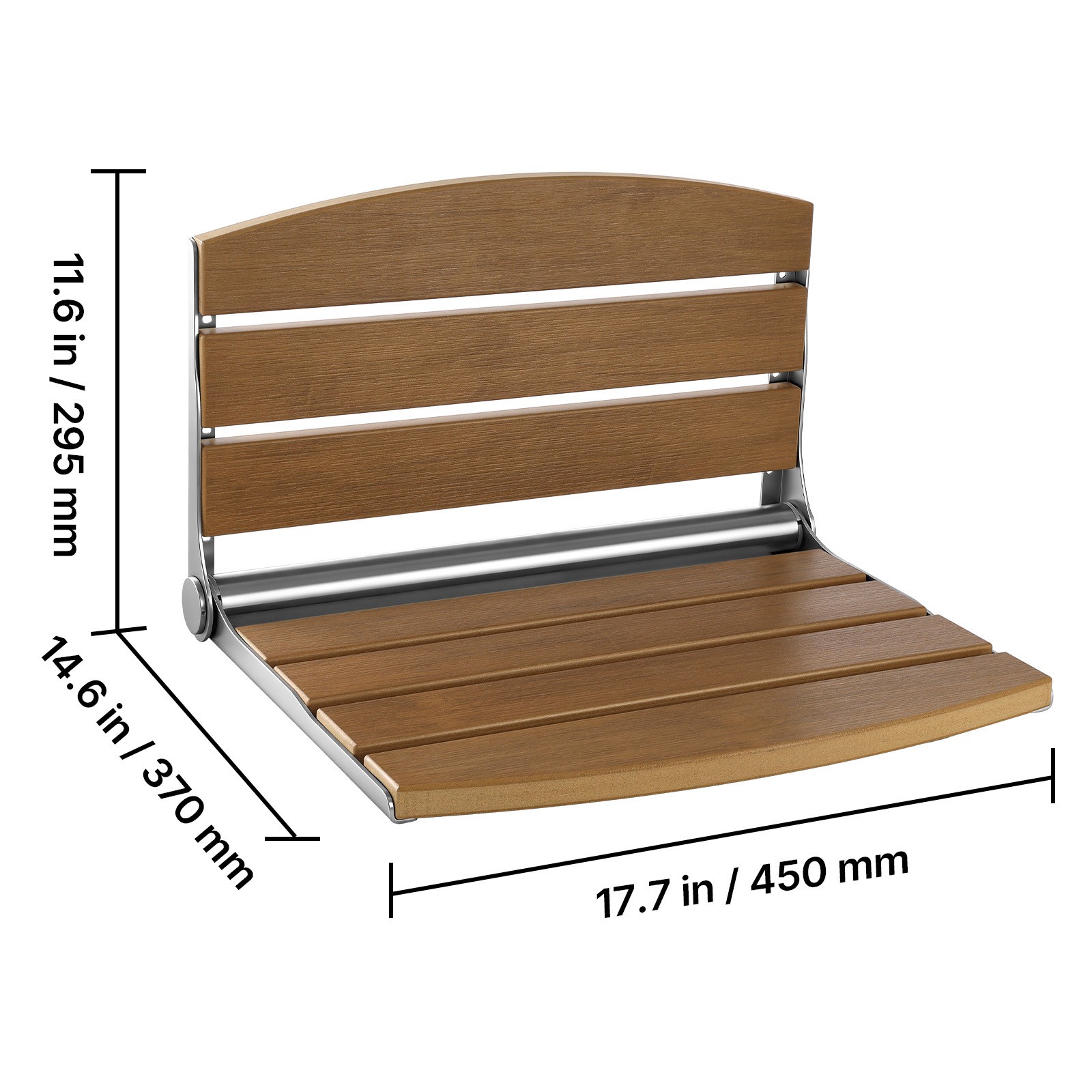 Uimoso Foldable Shower Seat Wall Mounted Folding Shower Bench 400LBS Capacity