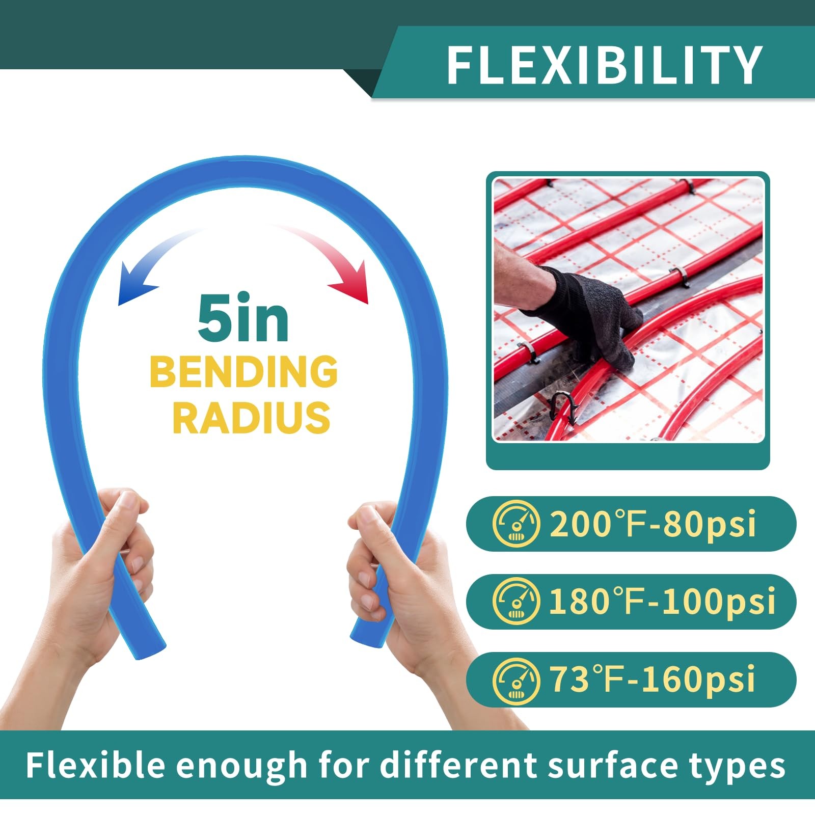 PEX-B Pipe, 300 Ft Pex B Tubing Blue for Hot/Cold Water Plumbing Application