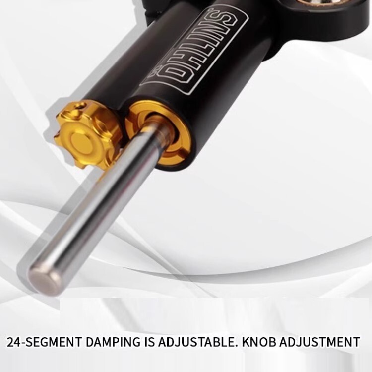 Universal Motorcycle Steering Damper Stabilizer Adjustable Ohlin 2-tube Black