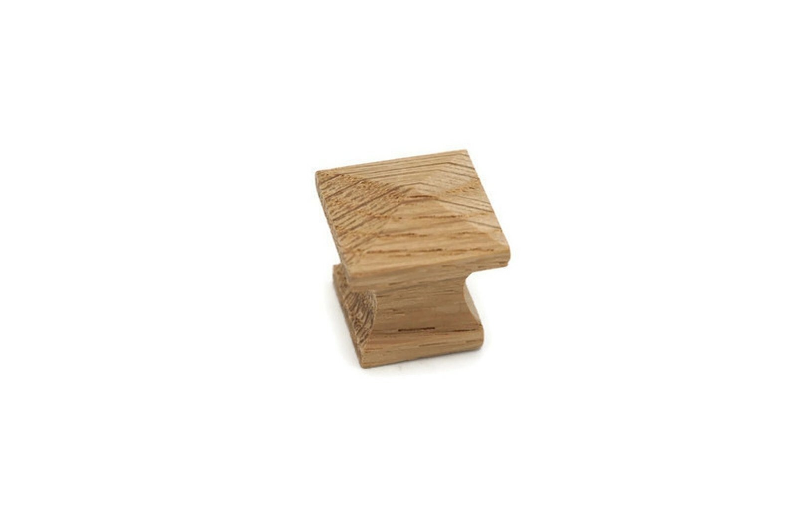3/4" Square Oak Knob Mission Wood Knob Pyramid Knob Cabinet Furniture Wood Knob
