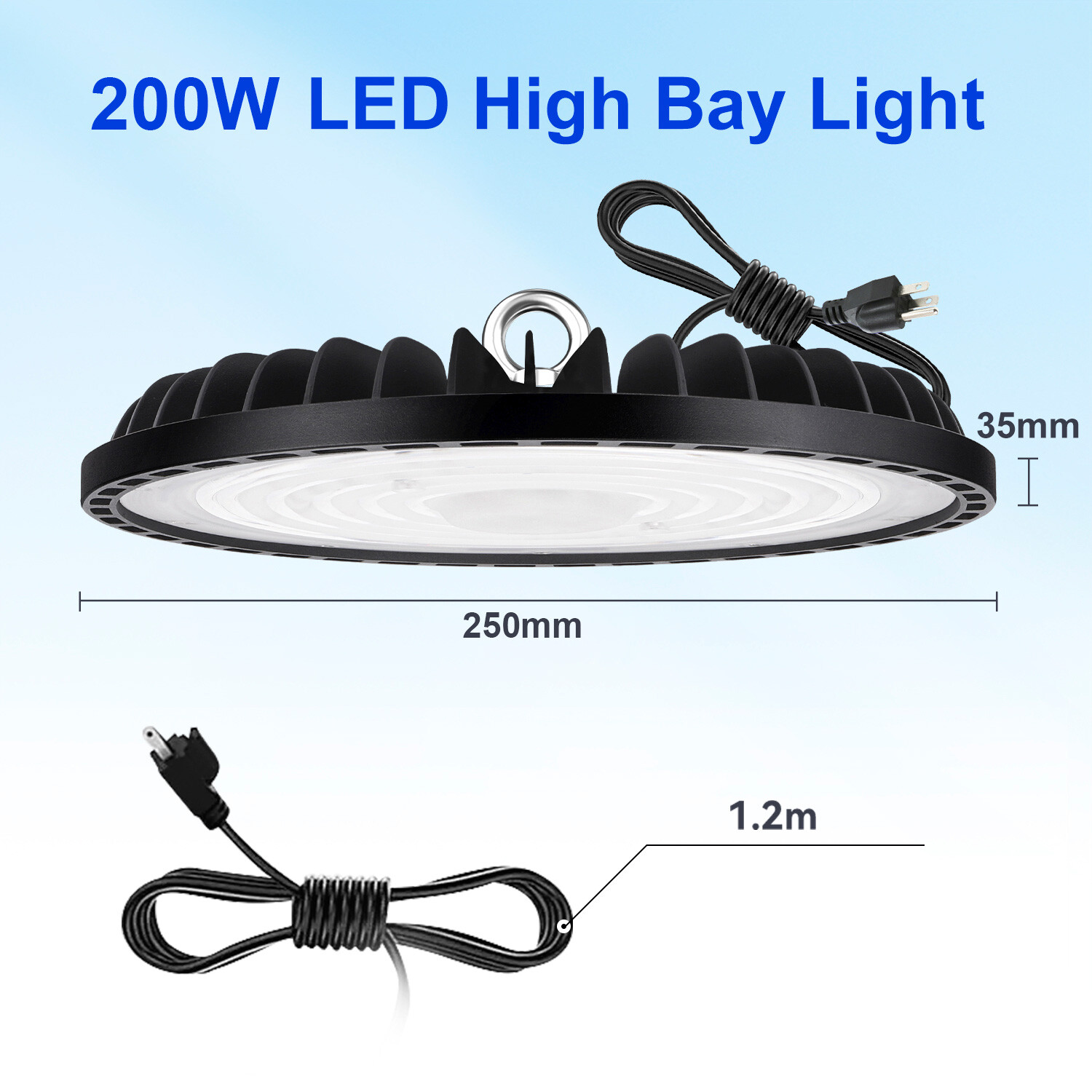 10Pack 200W UFO Led High Bay Light Warehouse Factory Commercial Industrial Light