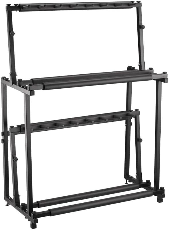 2 Tier Multi Guitar Stand 14 Holder Height Adjustable Guitars Display Rack