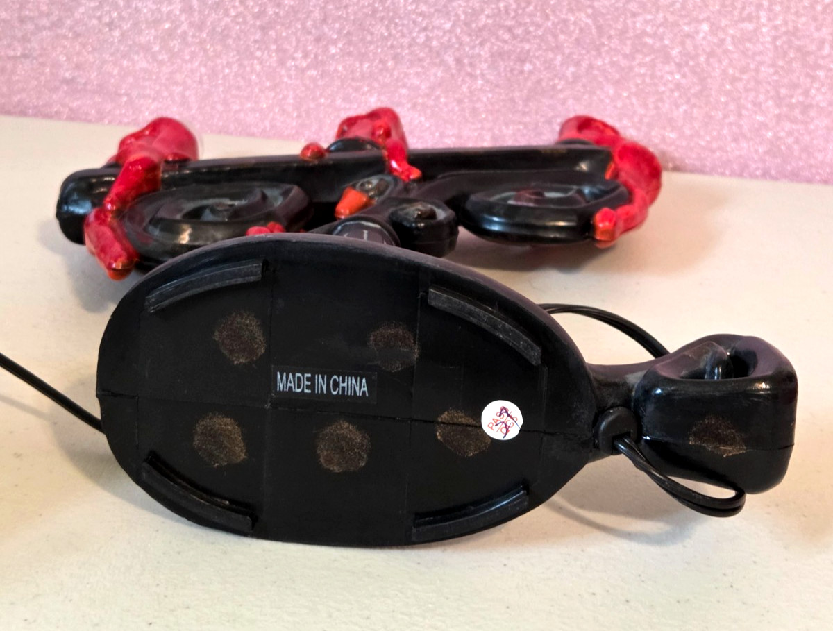 Vintage Gemmy Halloween Flicker Flame CANDELABRA Red Candles WORKS 13"