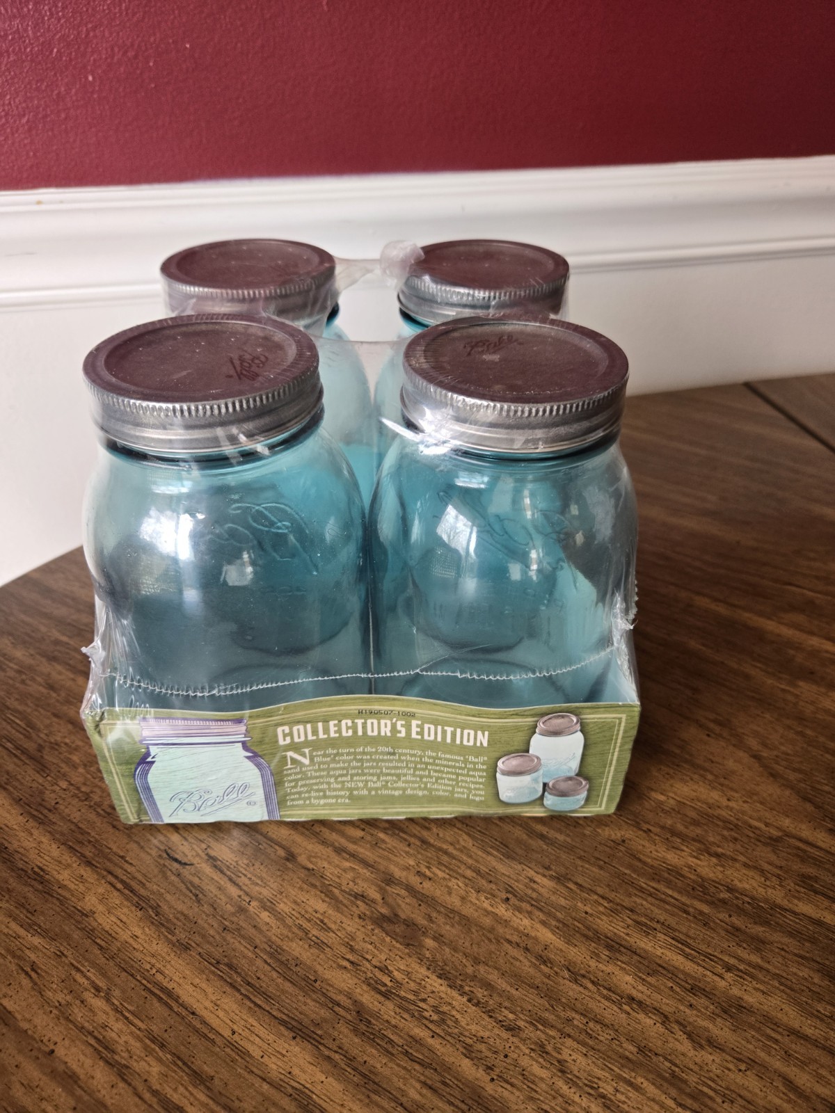 Ball Quart Mason Jars Regular Mouth Collector's Edition 32oz Blue 4 Pack USA