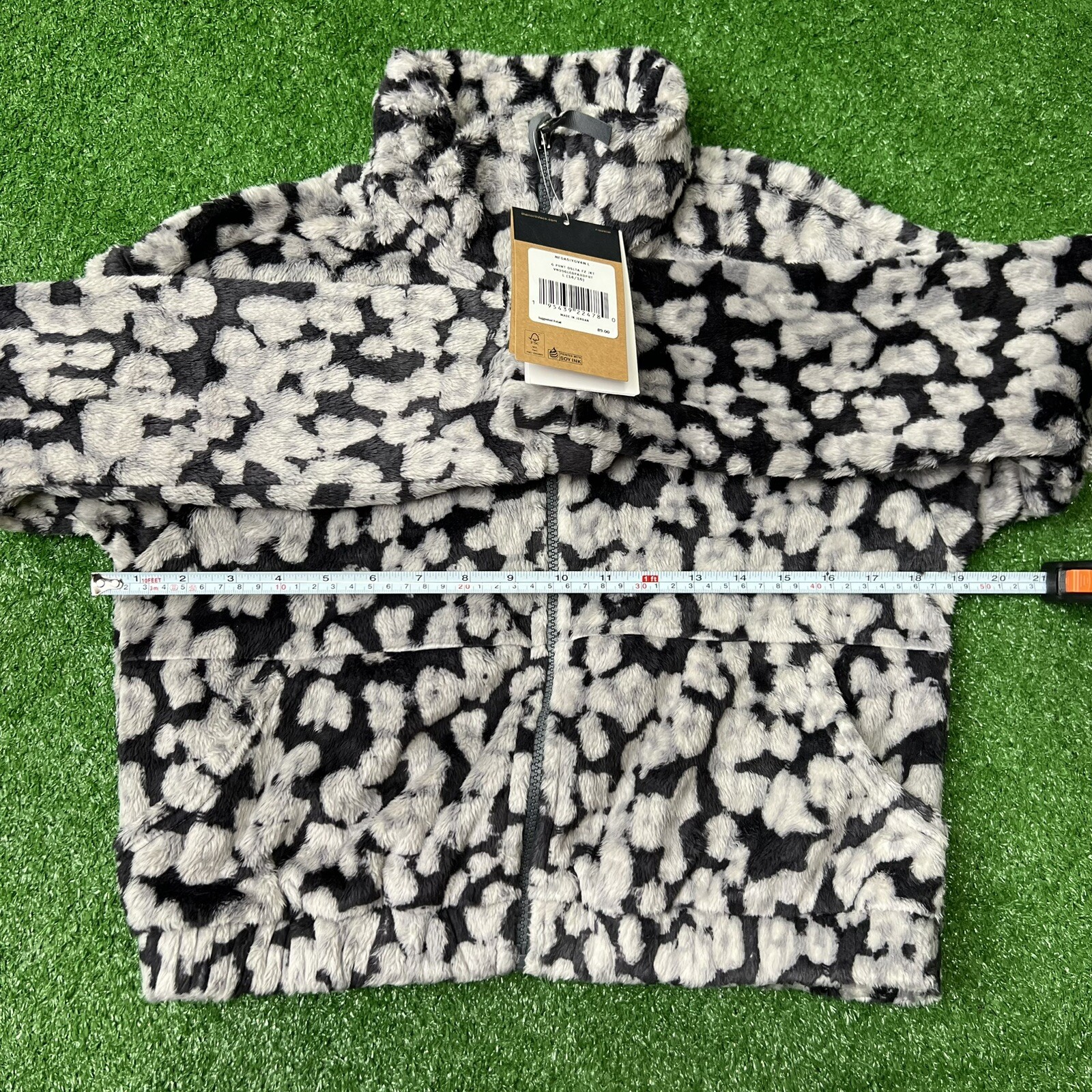 North Face Jacket Sz Large Girls Printed Osolita Leopard Print Full Zip