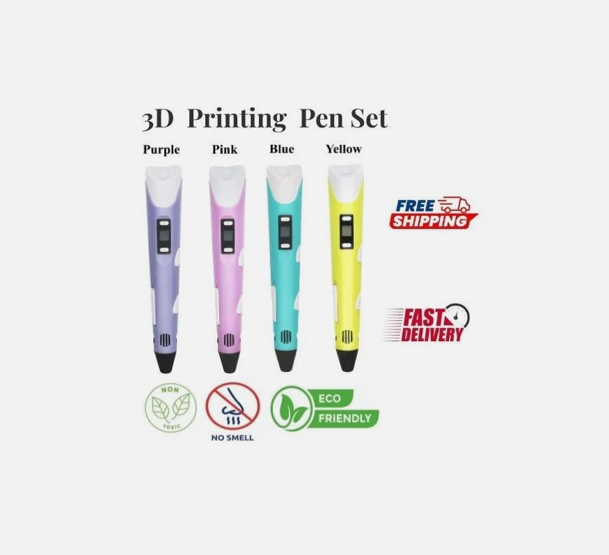 3D Printing Pen Set 3D Drawing Pen with Led Display 12 Color Filament Kid Gift