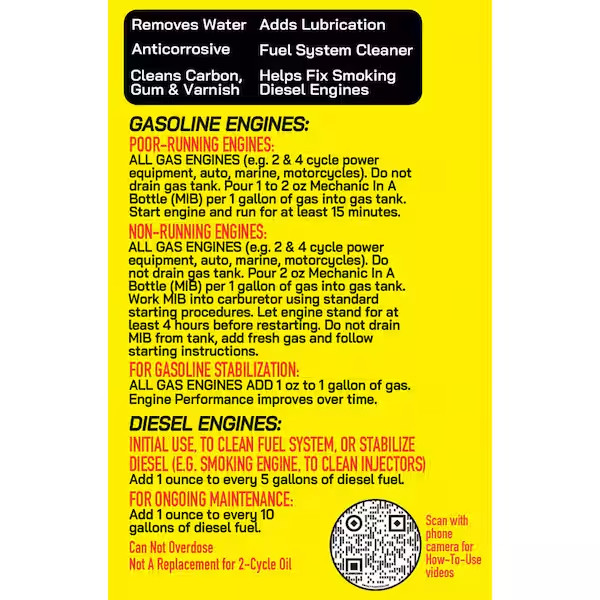 Mechanic in a Bottle Gas & Diesel Fuel Treatment 16 oz.