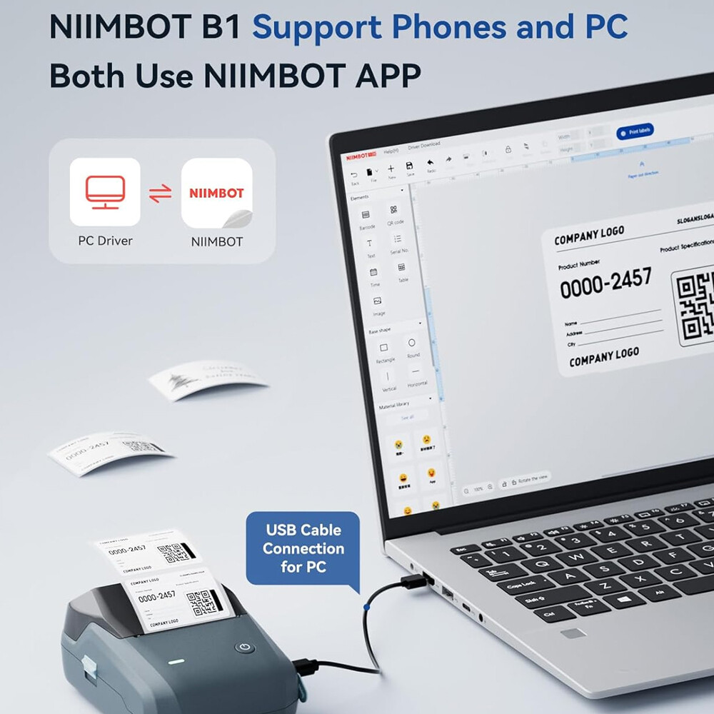 NIIMBOT B1 Label Maker Machine with Tape Portable Bluetooth Thermal Printer