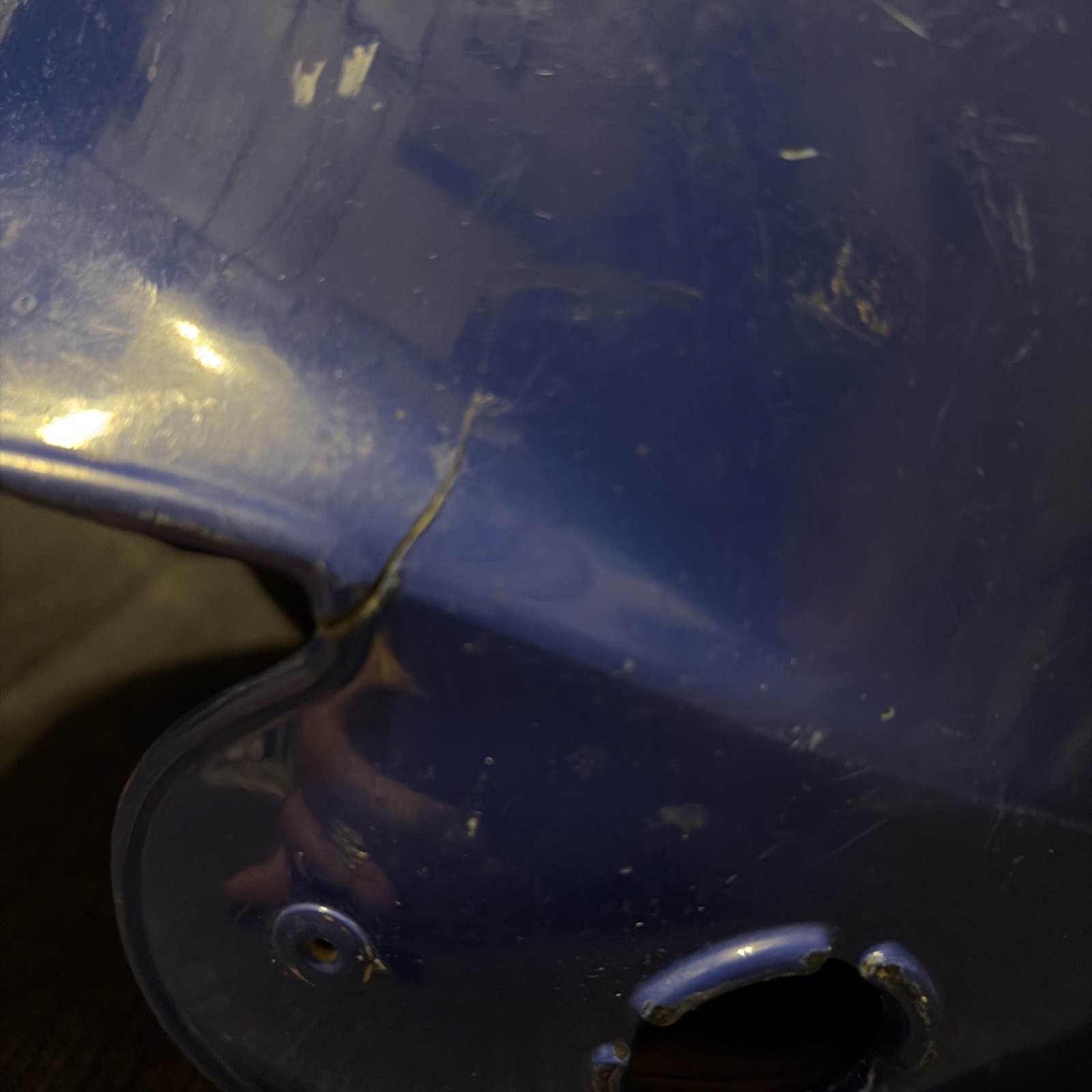 Rare Chicago Cubs Used Batting Helmet Cracked Vintage LG