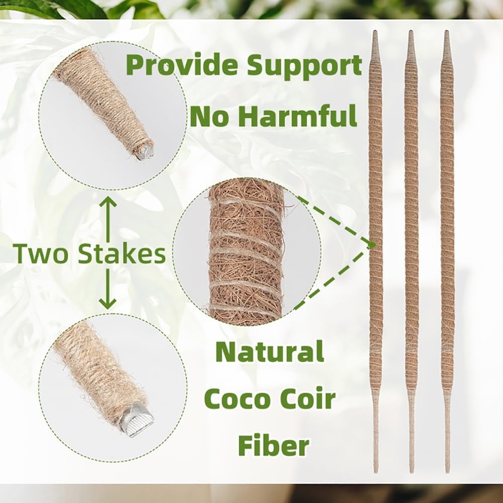 Supoice 3 Pack Moss Pole 25 Inch for Monstera Plant Support Bendable Moss Pole f