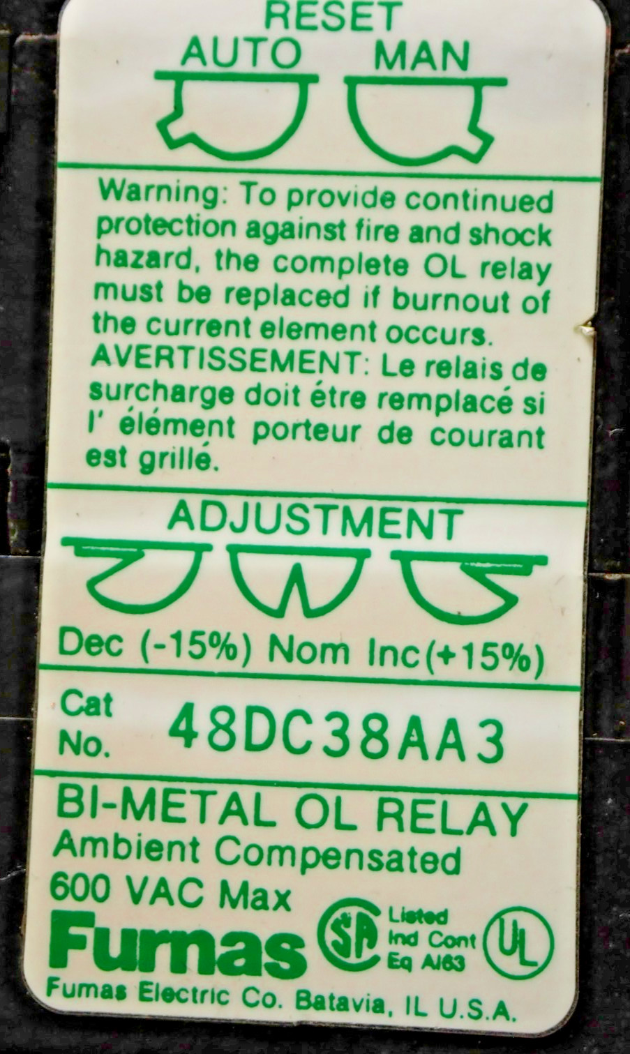 Furnas 14DP32AF81 Size 1 Starter 27 Amp 600VAC w/ 120V 60Hz Coil TESTED S931