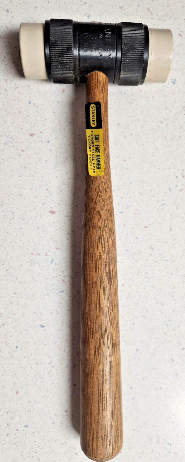 Vintage NOS Stanley Tools Medium Soft Face Hammer No. 695 Hickory Handle USA
