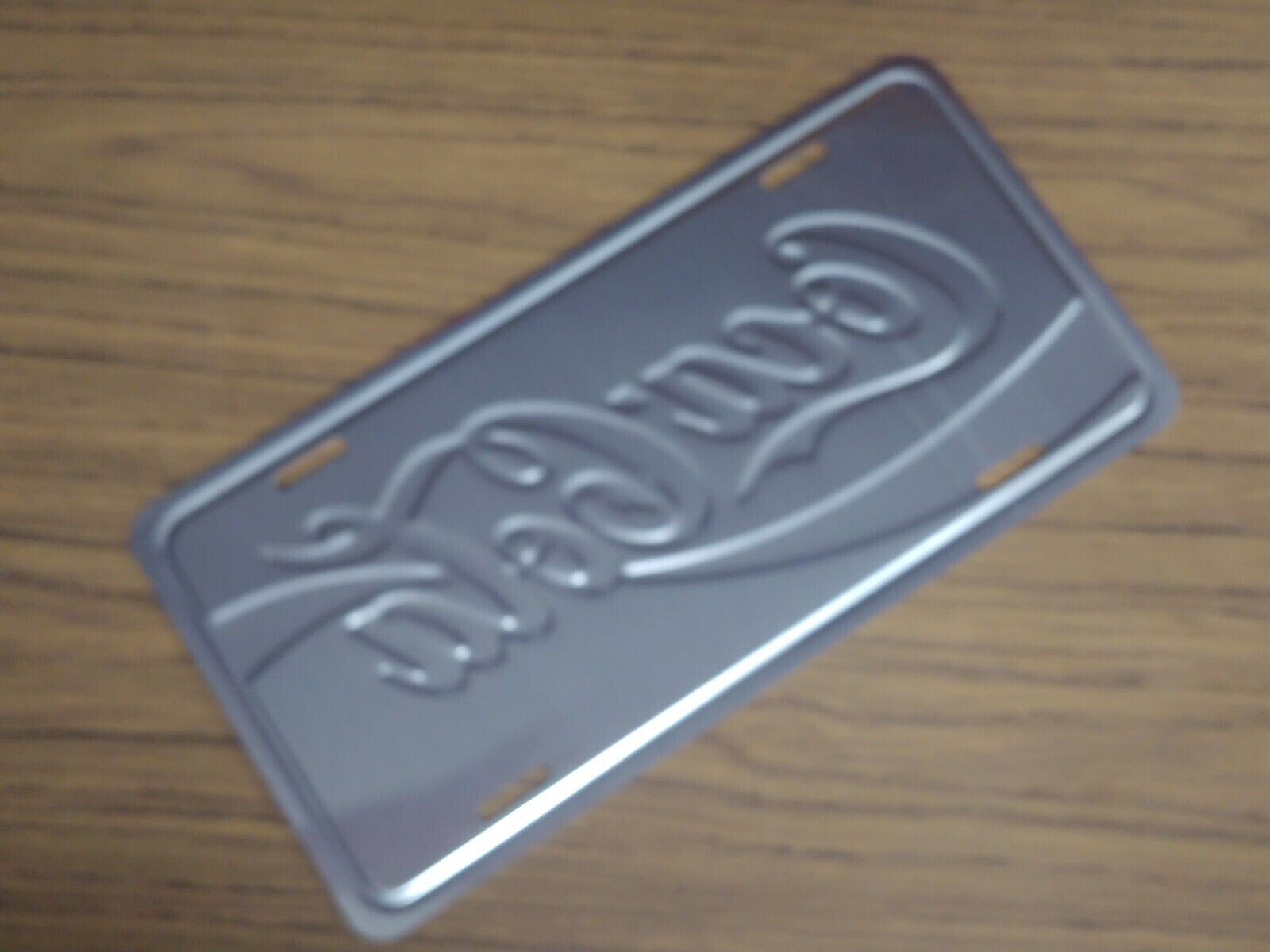 COCA COLA EMBOSSED METAL LICENSE PLATE VINTAGE AUTO TAG OLD STOCK #2727