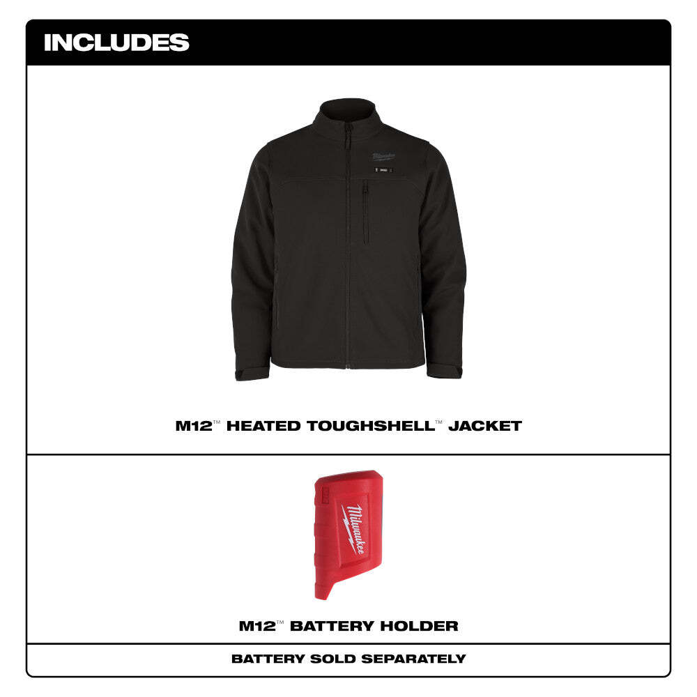 Milwaukee M100B-20L M12 12V Durable Li-Ion Heated TOUGHSHELL Jacket - Bare Tool