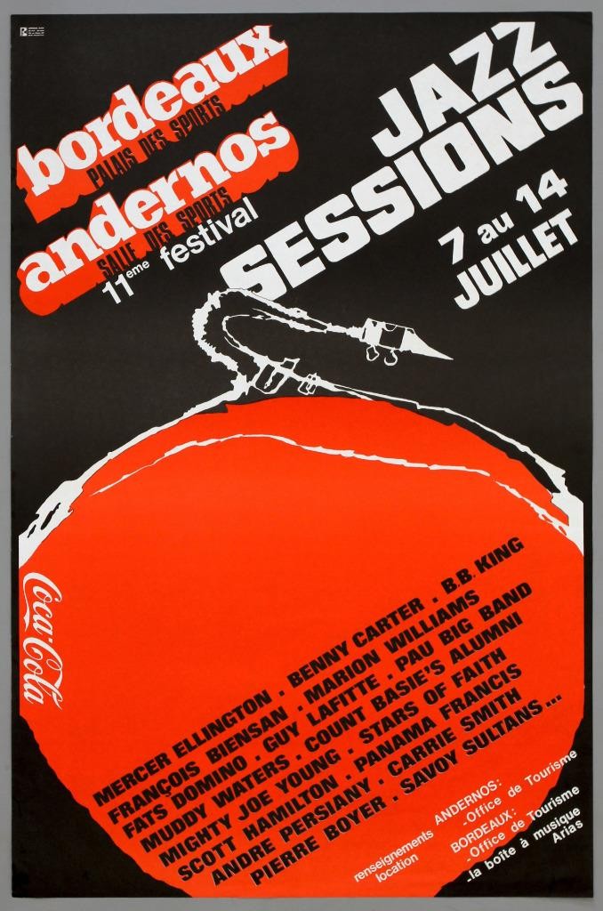 MUDDY WATERS + B.B. KING – rare vintage original Bordeaux 1980 concert poster