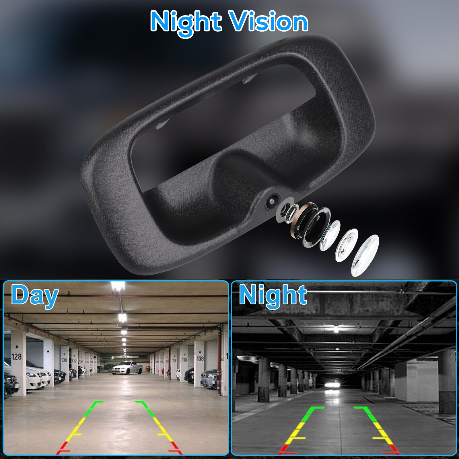 HD Tailgate Handle Backup Camera w/Wire for 1999-2006 Chevy Silverado GMC Sierra