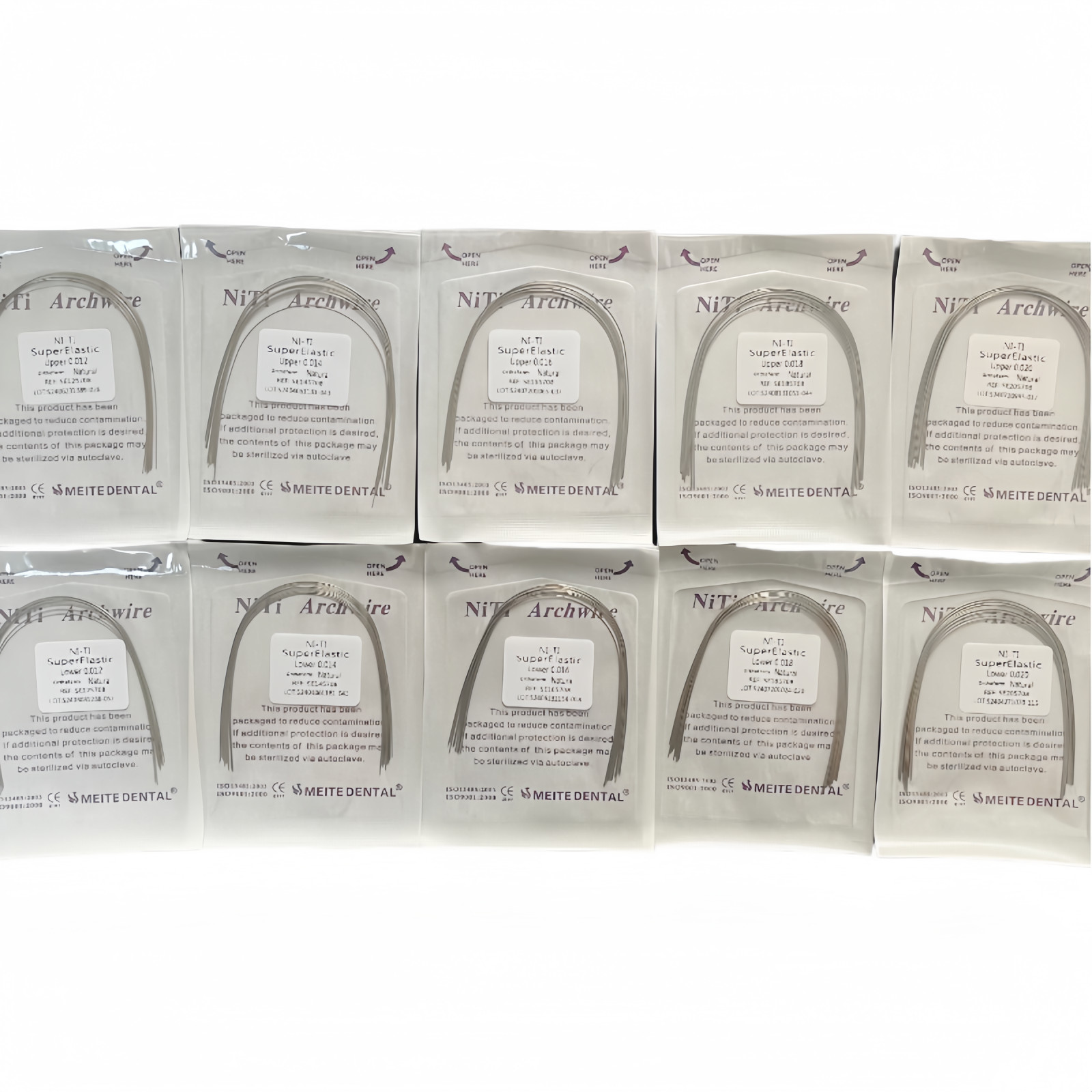 Dental Orthodontic Arch Wire Super Elastic Niti Round Rectangular Natural Form