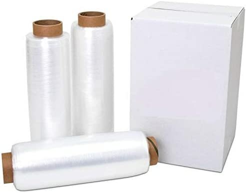 18" x 1500' 80 Gauge 4 Rolls Pallet Wrap Stretch Film Hand Shrink Wrap 1500FT