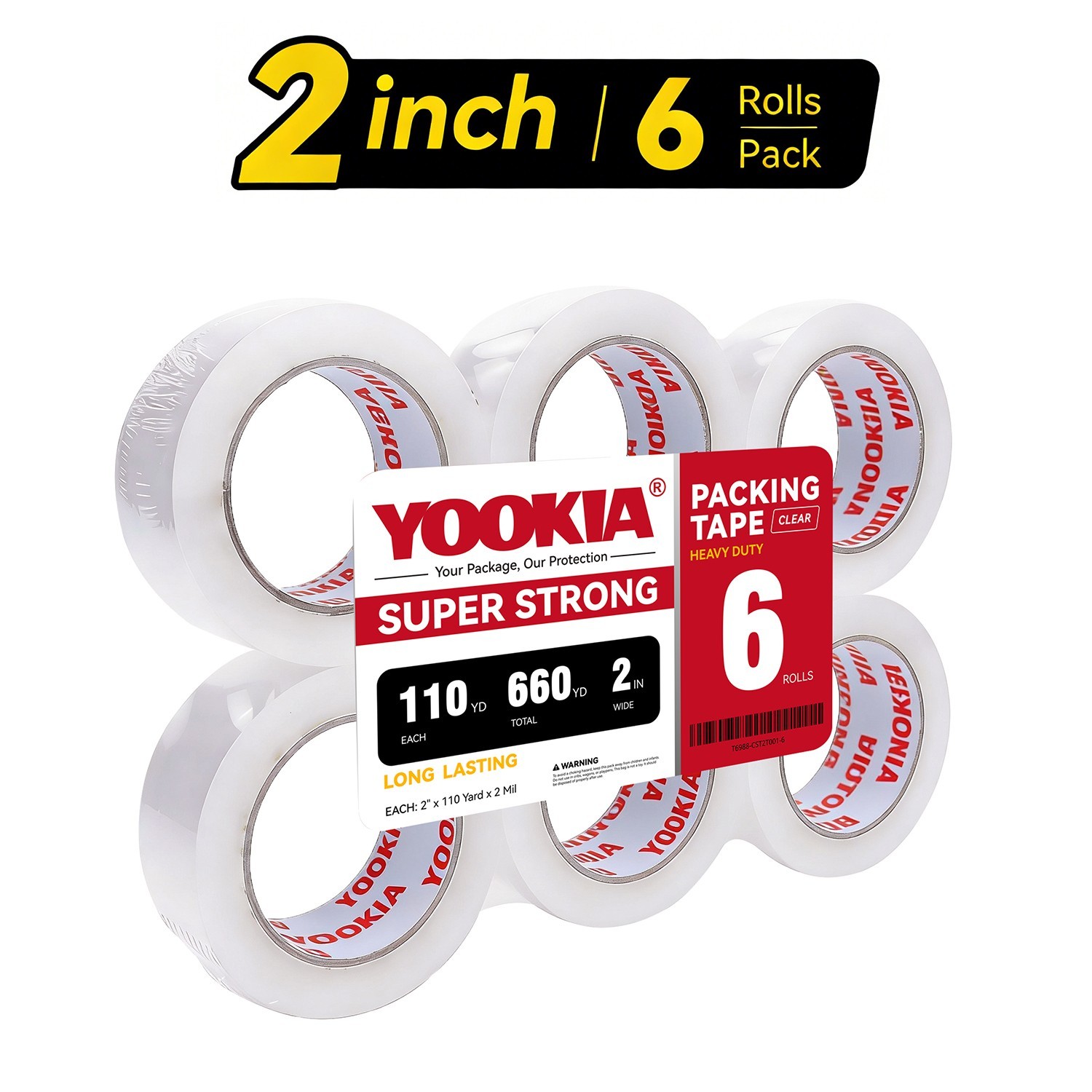 36 Rolls Shipping Packaging Box Packing Sealing Tape 2 mil 2" x 110 Yards 330FT