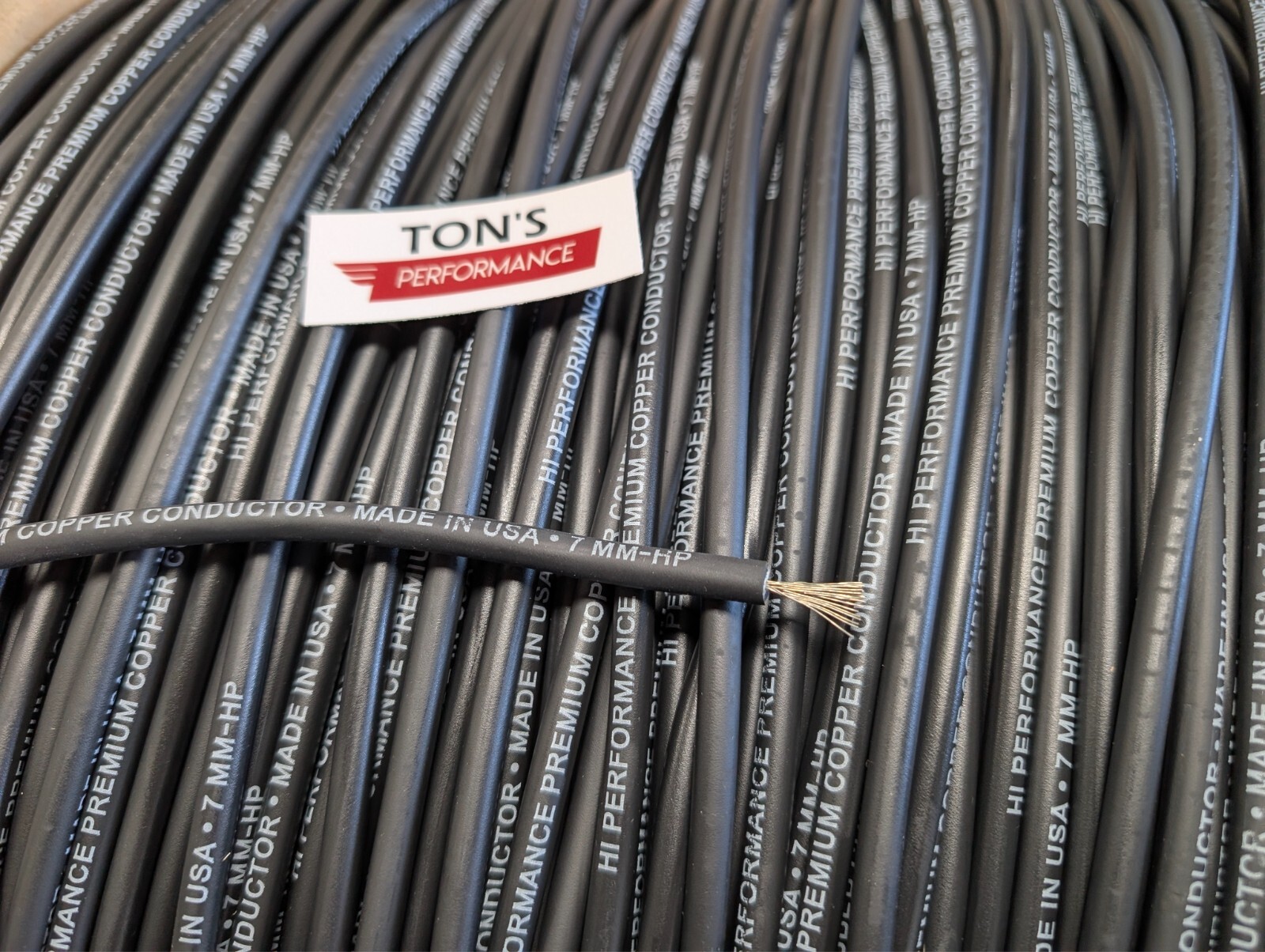 Premium Tinned Copper Core Spark Plug wire 7 MM Universal Fitment, 10 feet roll