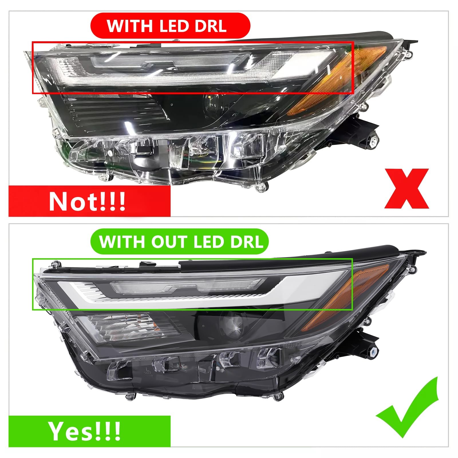 Front LED+Halogen Headlight Assembly Left Side for 2022 2023 2024 Toyota RAV4