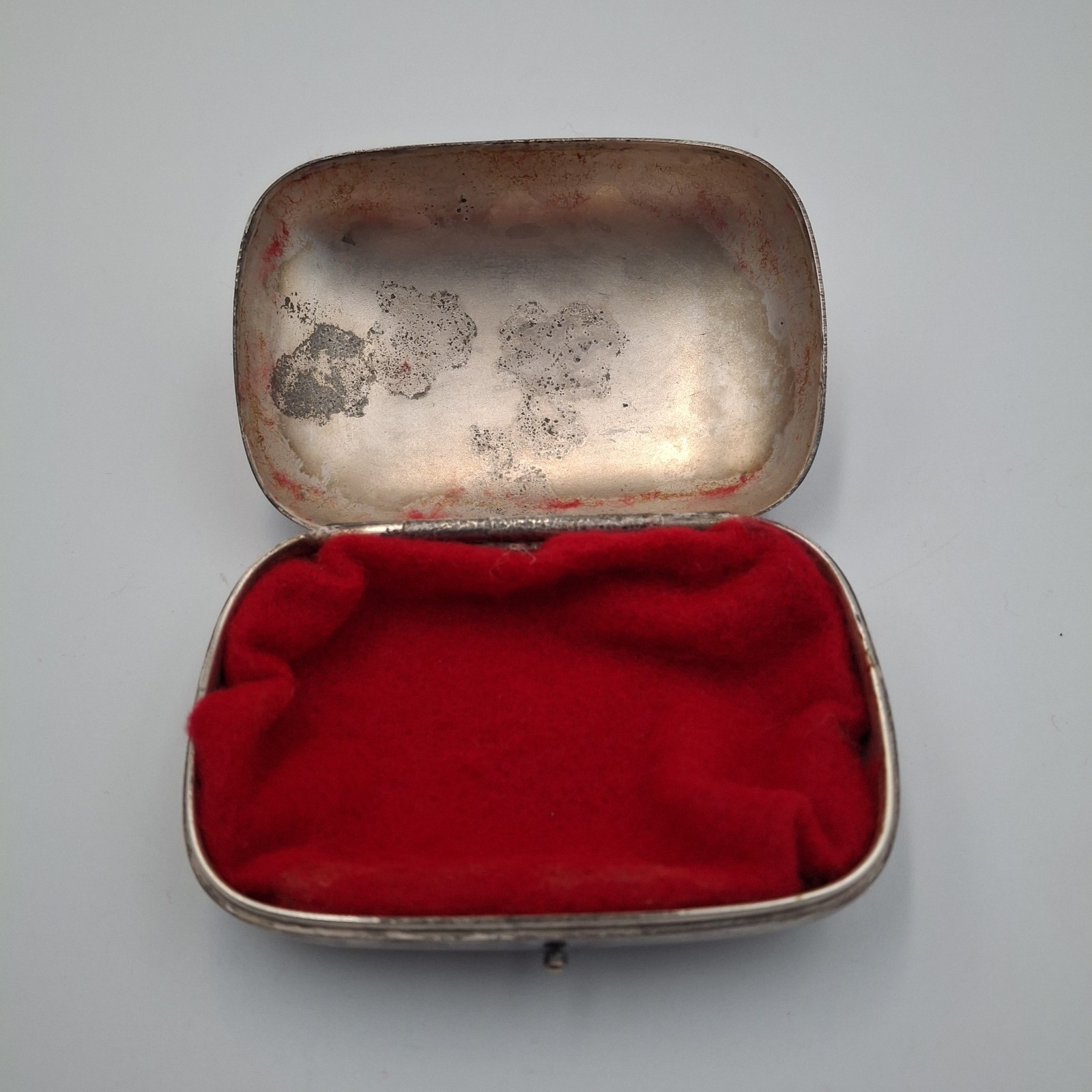 ​Antique Silver-Plate Trinket Box Engraved "Maude" Victorian Keepsake Snuff Box