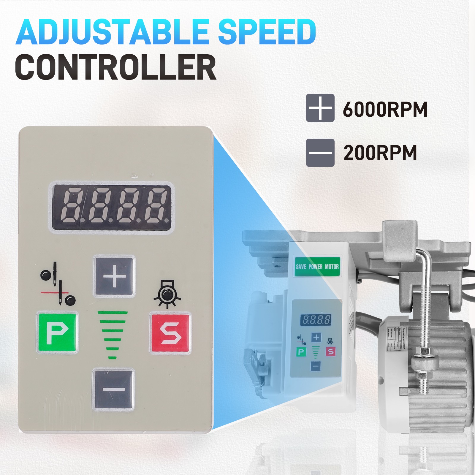 550W Sewing Machine Servo Motor 110V 3/4HP Speed 200-6000RPM Energy Efficient