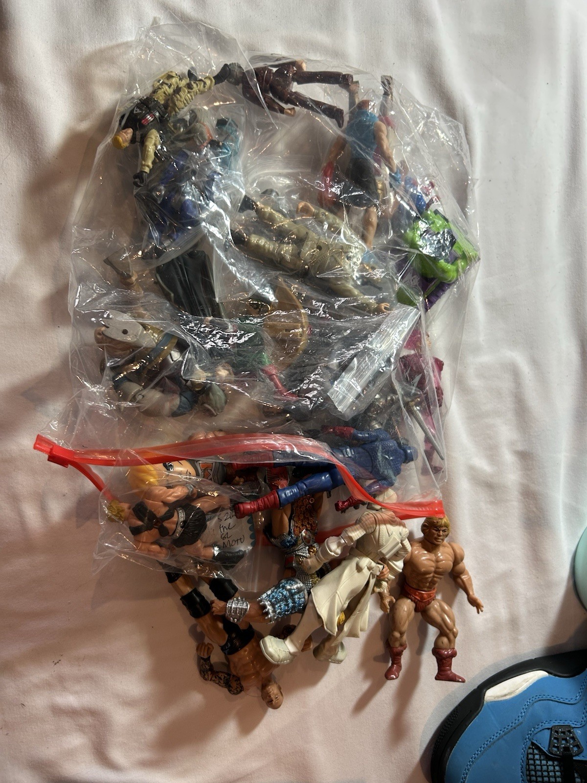 Mattel Action Figures Lot He-Man Spider-Man Plastic Masters Marvel 10+ Pack