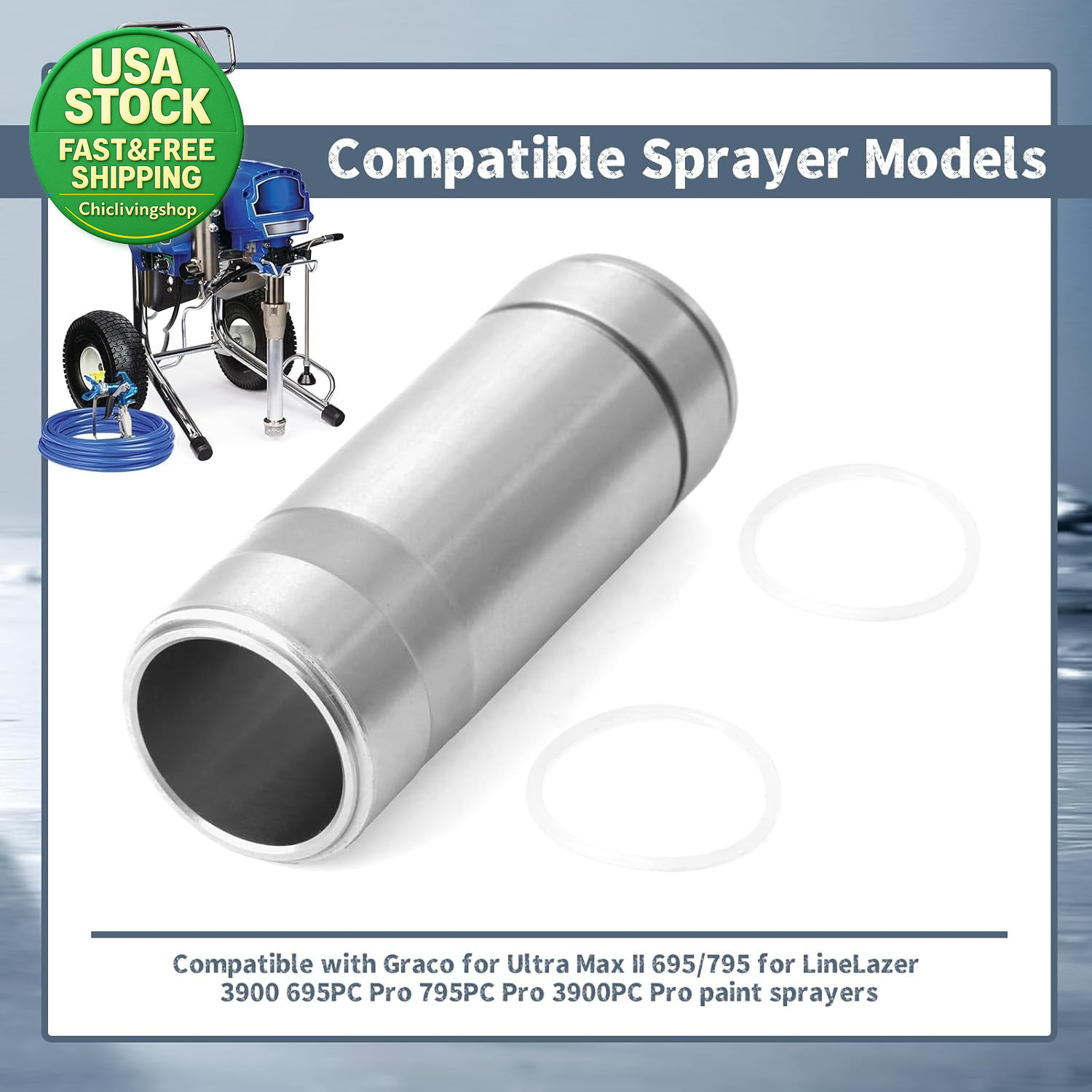 Inner Cylinder Sleeve 248209 Compatible with Graco Ultra Max II 695 795 3900