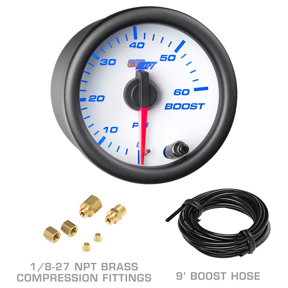 White 7 Color Diesel Gauge Set - Boost, Pyrometer EGT, Trans Temp