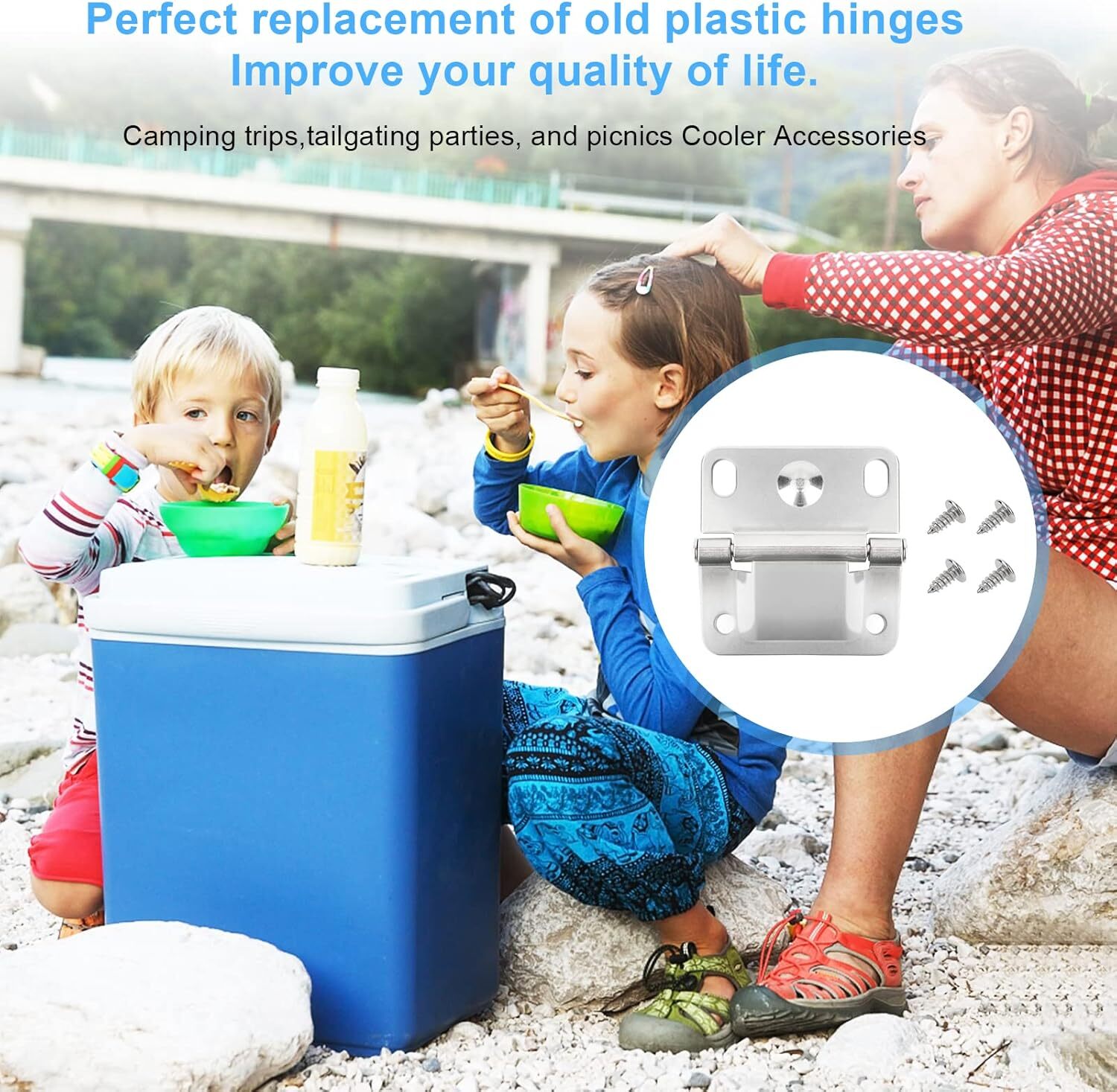 2PC/SET Replacement Coleman Cooler Hinges For Cooler Stainless Steel Hinge Parts