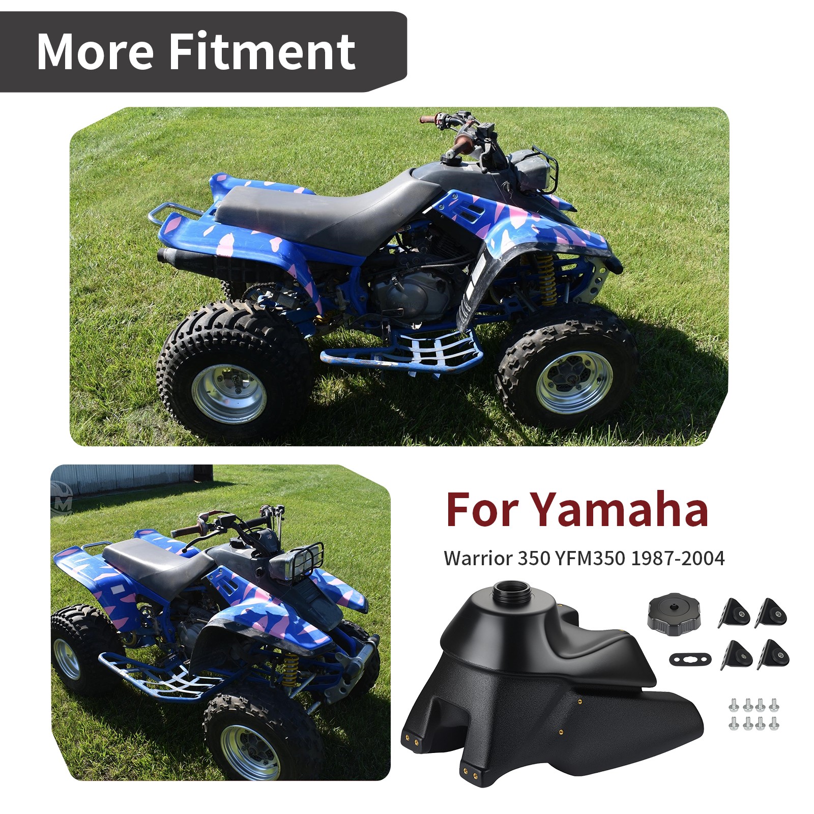Gas Tank Fuel Oversized 3.8 Gallon for Yamaha YFM350X Warrior 350 1987-2003 2004