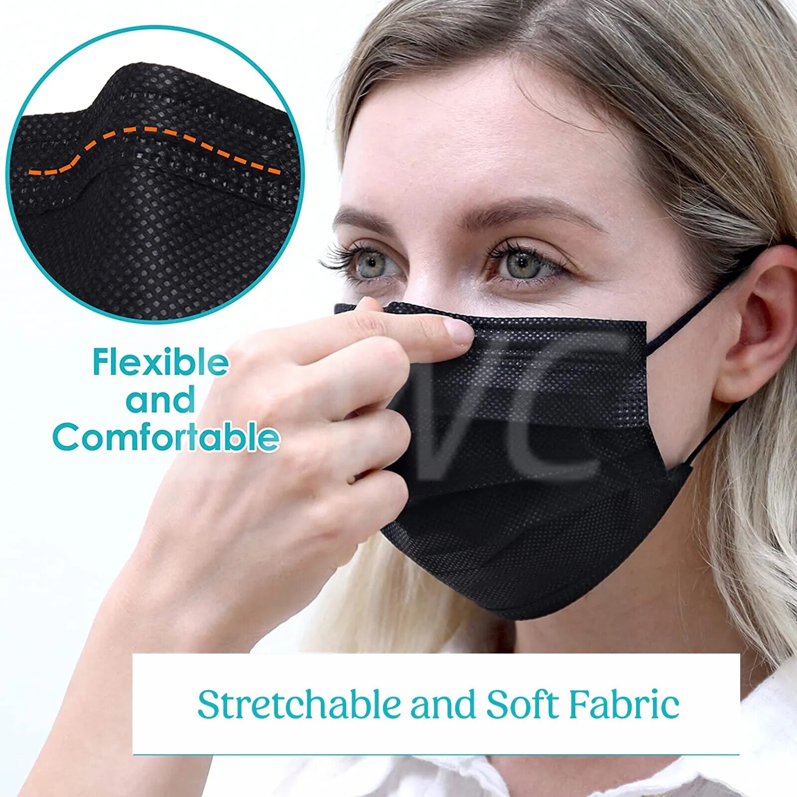 100PCS Black Disposable Face Mask Ear-loop Mouth Cover USA Seller Fast Shipping