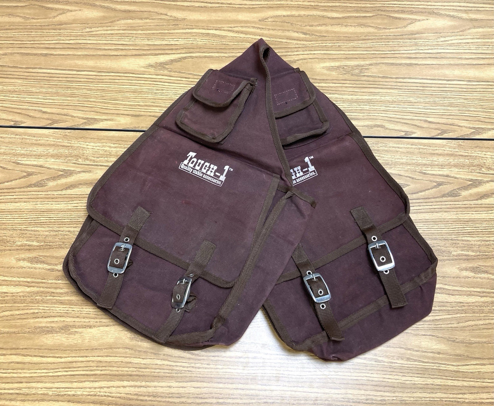 Vintage Tough-1 Saddle Bag Heavy Canvas Buckle Maroon Purple Excellent Condition