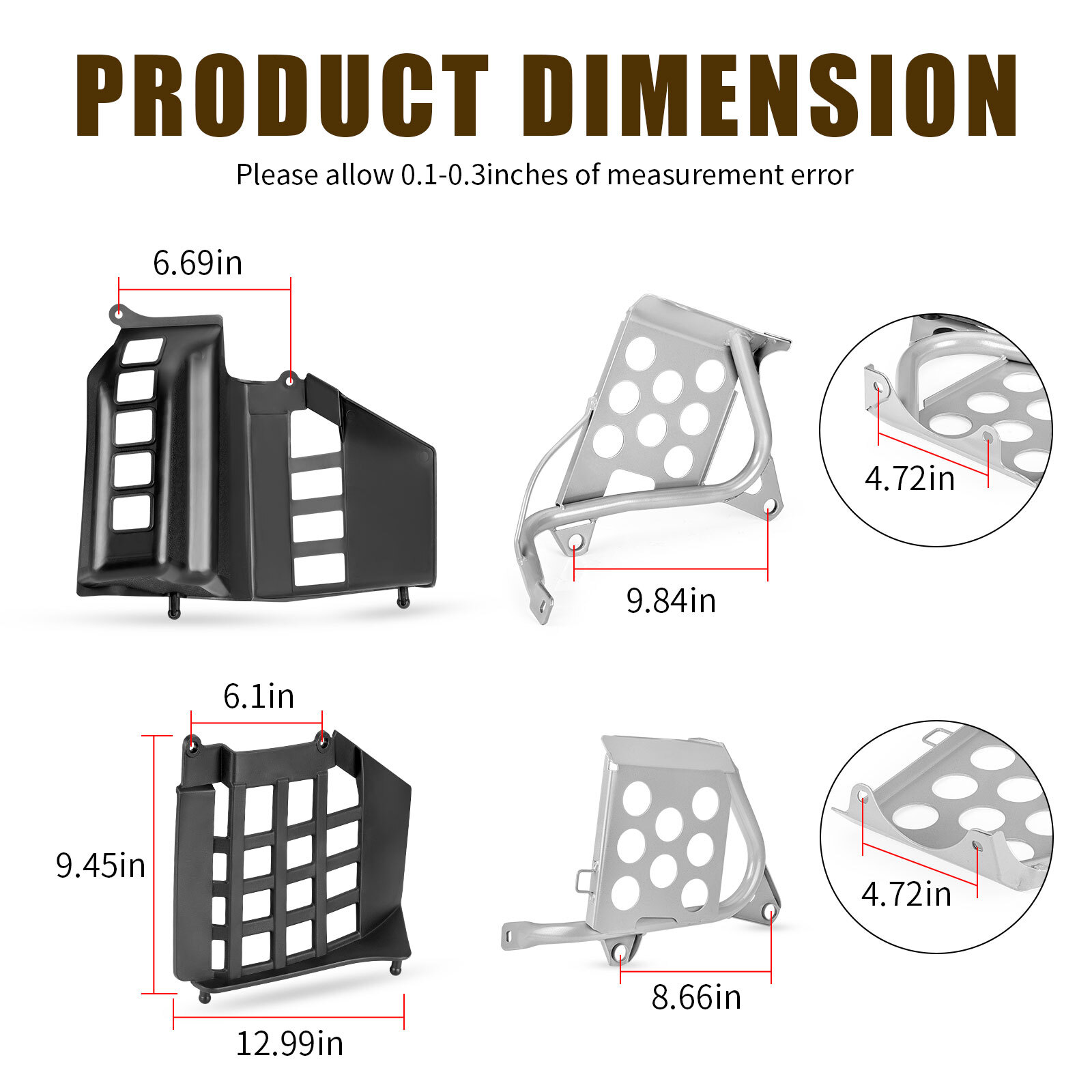 L+R Nerf Bars Silver Heel Guards footrest Stand For Yamaha 1990-2006 Banshee 350