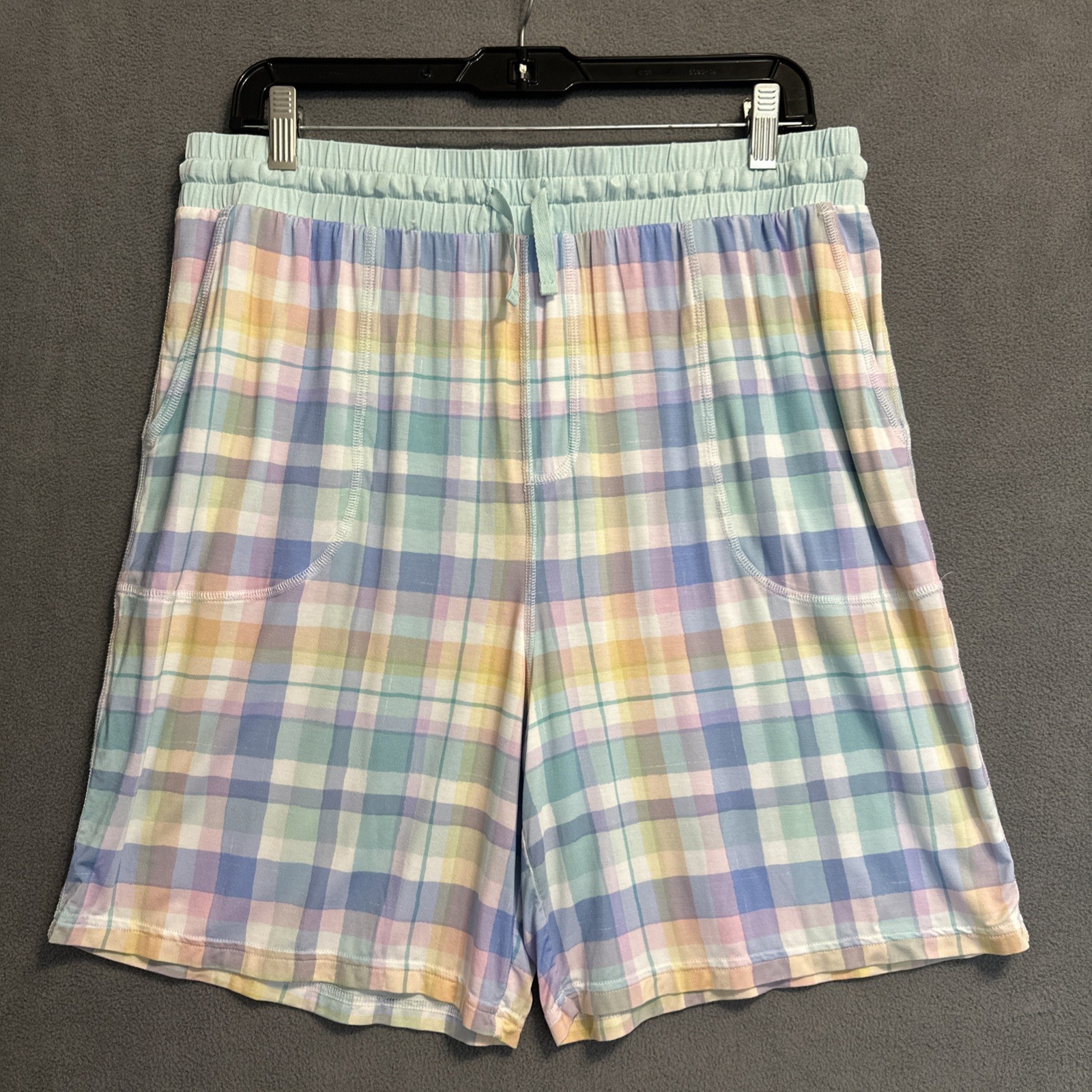 Little Sleepies Daddy & Me Bamboo Sleep Shorts Pajamas Mens XXL Pastel Plaid