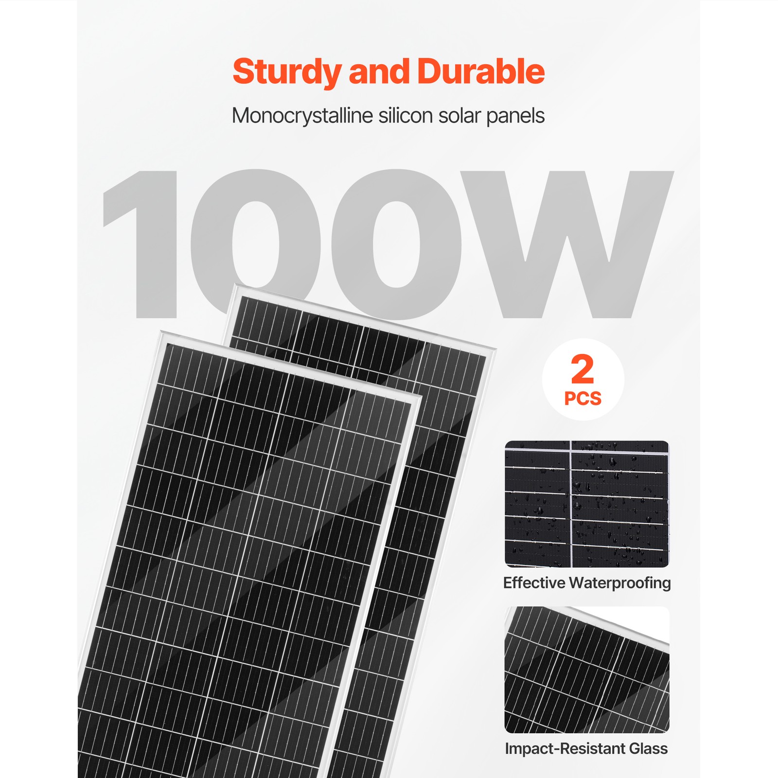 Uimoso 12V 400W Solar and Wind Energy Kit with 2x100W Solar Panels 200W Turbine