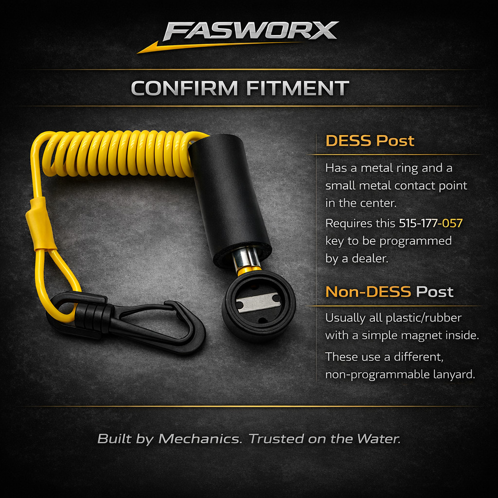 Sea-Doo DESS Ignition Key Floating Lanyard 278002199 515-177-057 GTI GTX RXP RXT