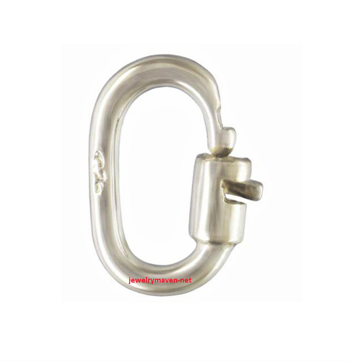 TINY  STERLING SILVER 925 Link Lock OVAL Jump Ring Charm Pendant Clasp 4.5mm OD
