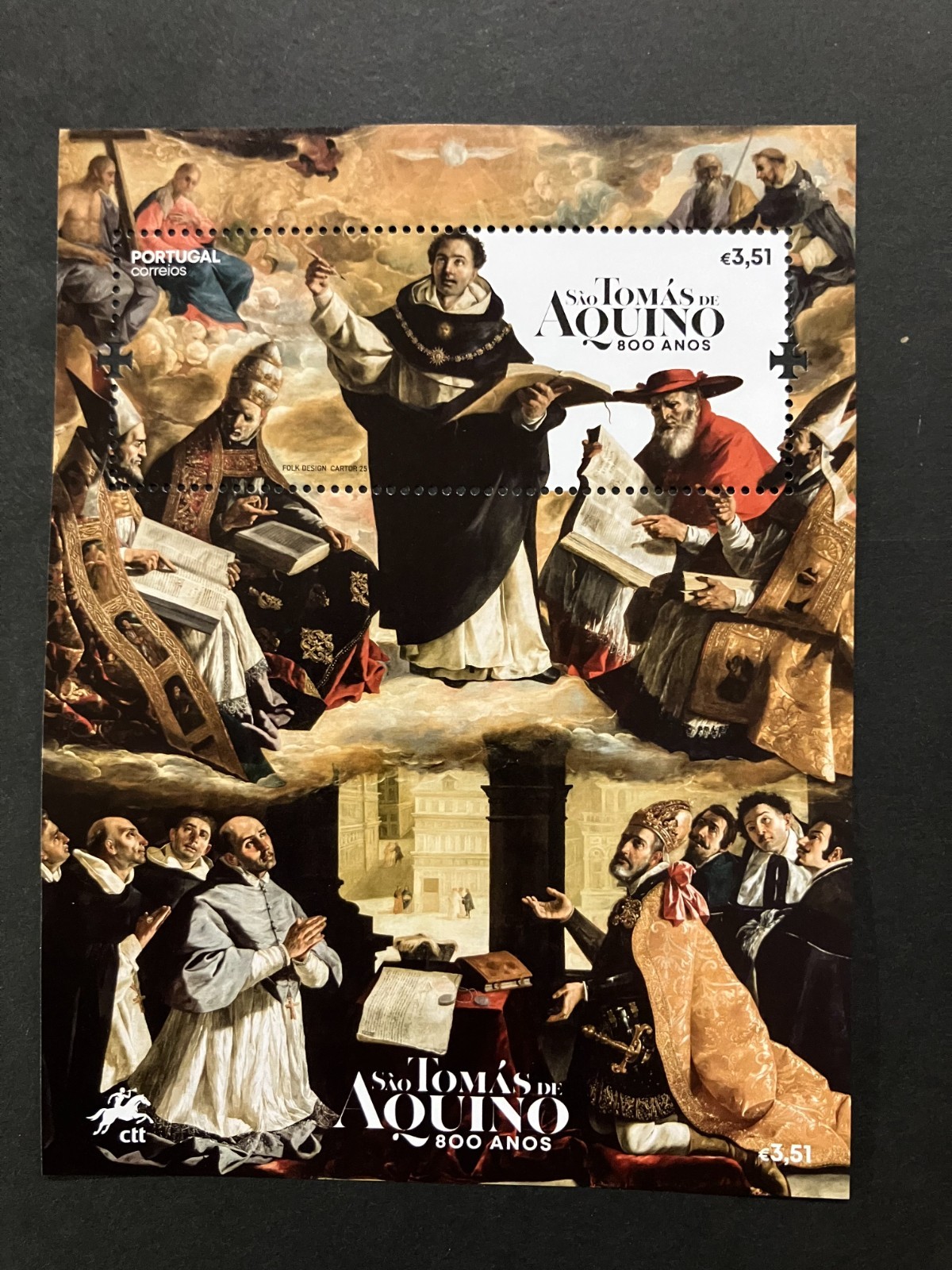 Portugal 2025 - 800 Years São Tomás de Aquino Birth stamps S/S MNH