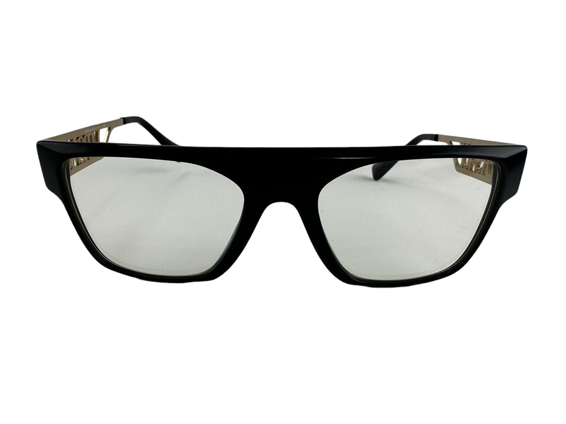 Versace NEW Black Retro Flat Top Frames Gold Mens 55-19-145 Eyeglasses VE3326U