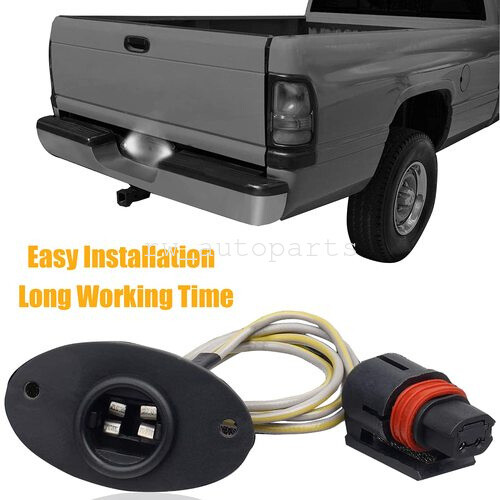 2x Rear License Plate Light Wire Harness Socket For 94-01 Dodge Ram 1500 2500