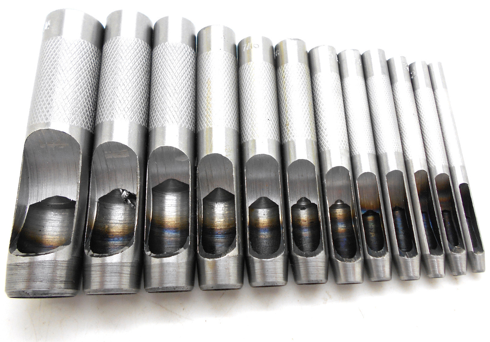 12 Pc Hollow Hole Punch Plastic Leather Washer Gasket Maker Cutter Set HD Tool