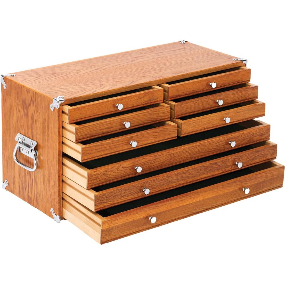 T33967 23" Series 9-Drawer Red Oak Chest of Drawers